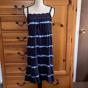 S, navy & tie dye dress